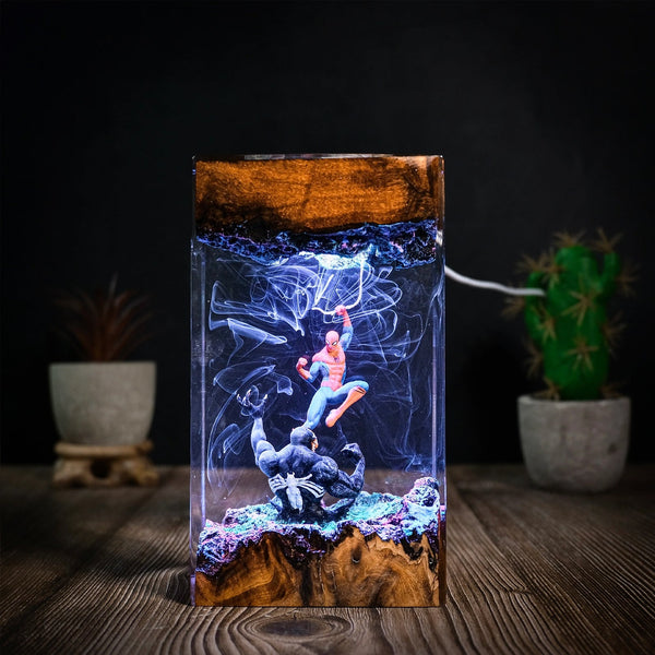 MCU Spider-Man vs Venom Epoxy Resin Lamp, Night Light