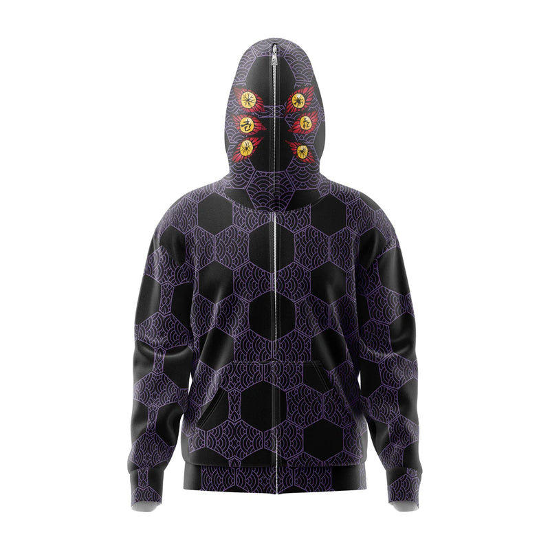 Kokushibo Demon Slayer Full Face Zip Hoodie