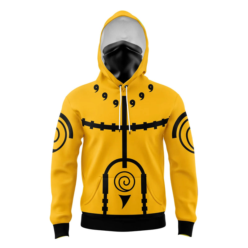 Nine-Tails Chakra Mode Naruto Masked Hoodie