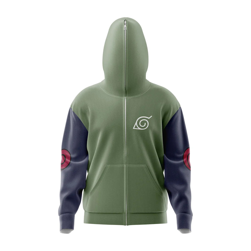 Konoha Jonin Naruto Full Face Zip Hoodie