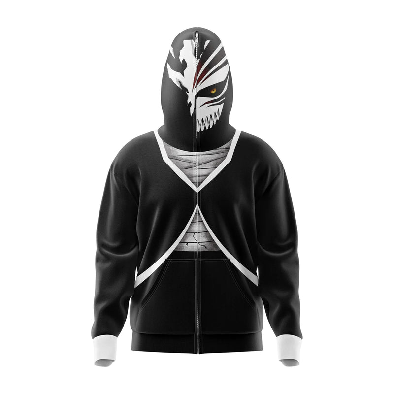 Ichigo Hollow Bleach Full Face Zip Hoodie