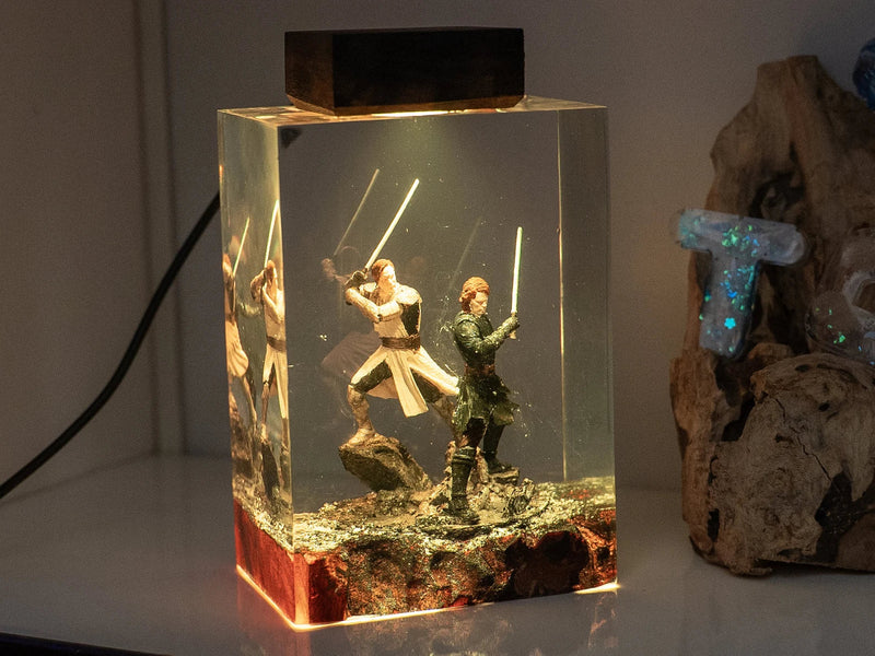 Star Wars Obi Wan Anakin Epoxy Resin Lamp, Night Light