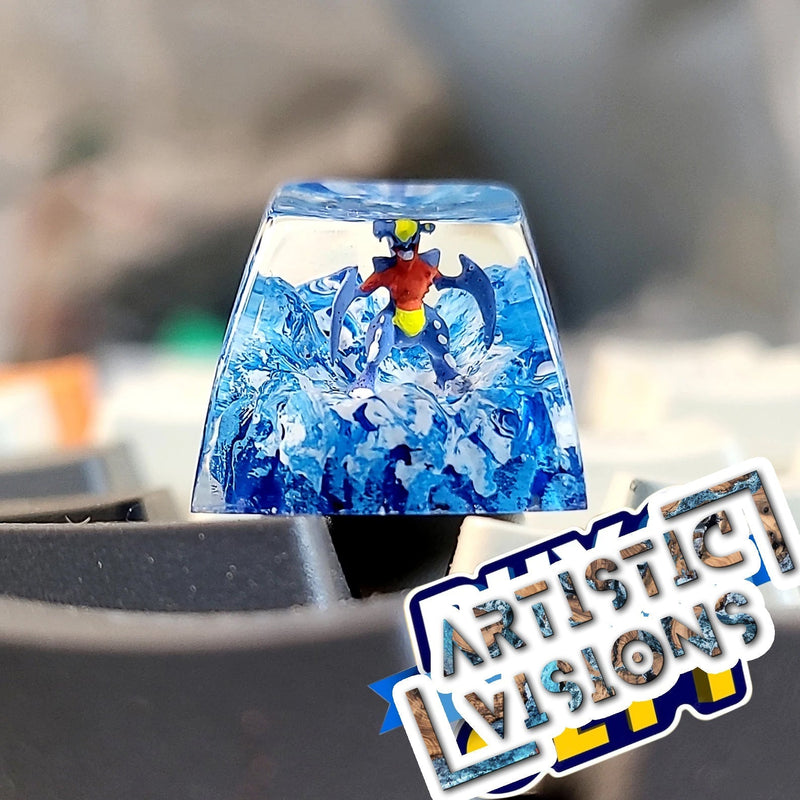 Pokemon Garchomp Artisan Keycaps Epoxy Resin