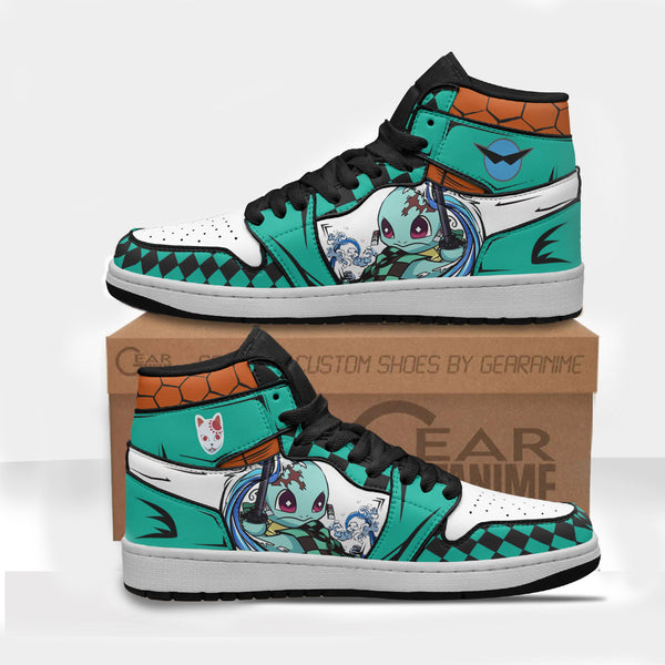 Squirtle x Tanjiro Shoes Custom Pokemon x Demon Slayer Boot Sneakers