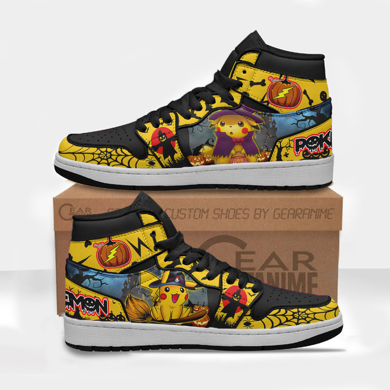 Pokemon Halloween Shoes Anime Custom Pikachu Boot Sneakers