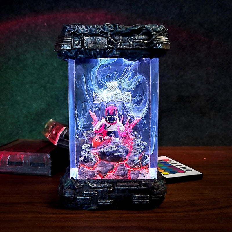 Chainsaw Man Diorama Epoxy Resin Lamp, Night Light, Wireless Lights