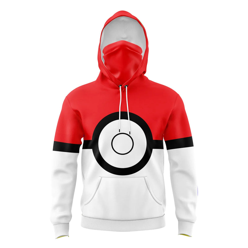 Pokeball Pokemon Masked Hoodie