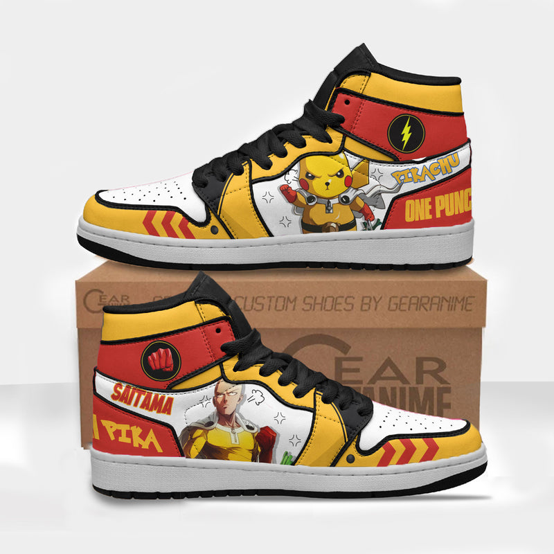 Pikachu x Saitama Custom One Punch Man Boot Sneakers Anime Pokemon Shoes