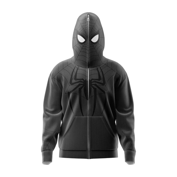 Spiderman Gray Marvel Comics Full Face Zip Hoodie