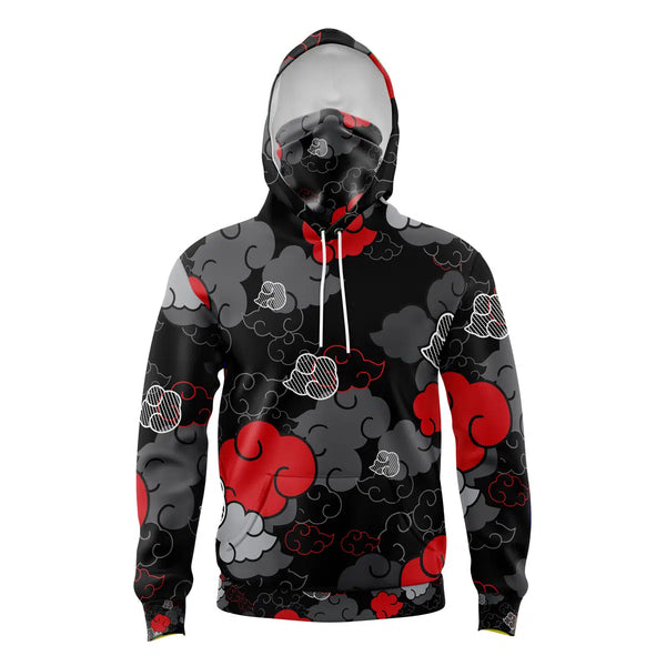 Black Aloha Akatsuki Naruto Masked Hoodie