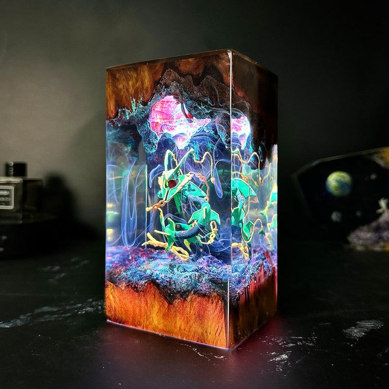 Pokemon Rayquaza Mega Epoxy Resin Lamp, Night Light