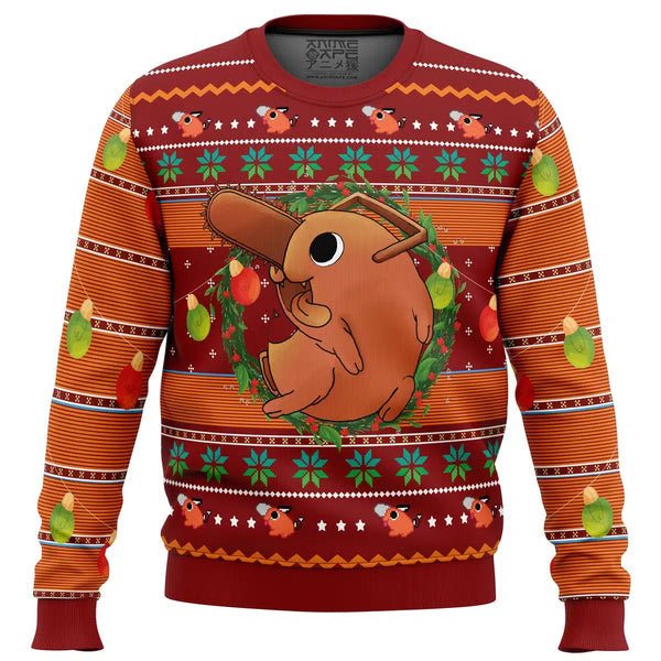 Pochita Chainsaw Man Ugly Christmas Sweater