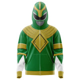 Green Ranger Gold Shield Power Rangers Full Face Zip Hoodie