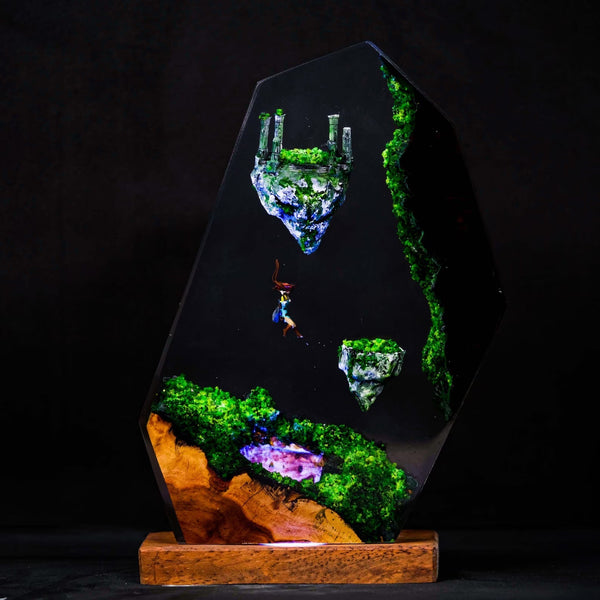 Zelda Link and Sky Islands Epoxy Resin Lamp, Night Light