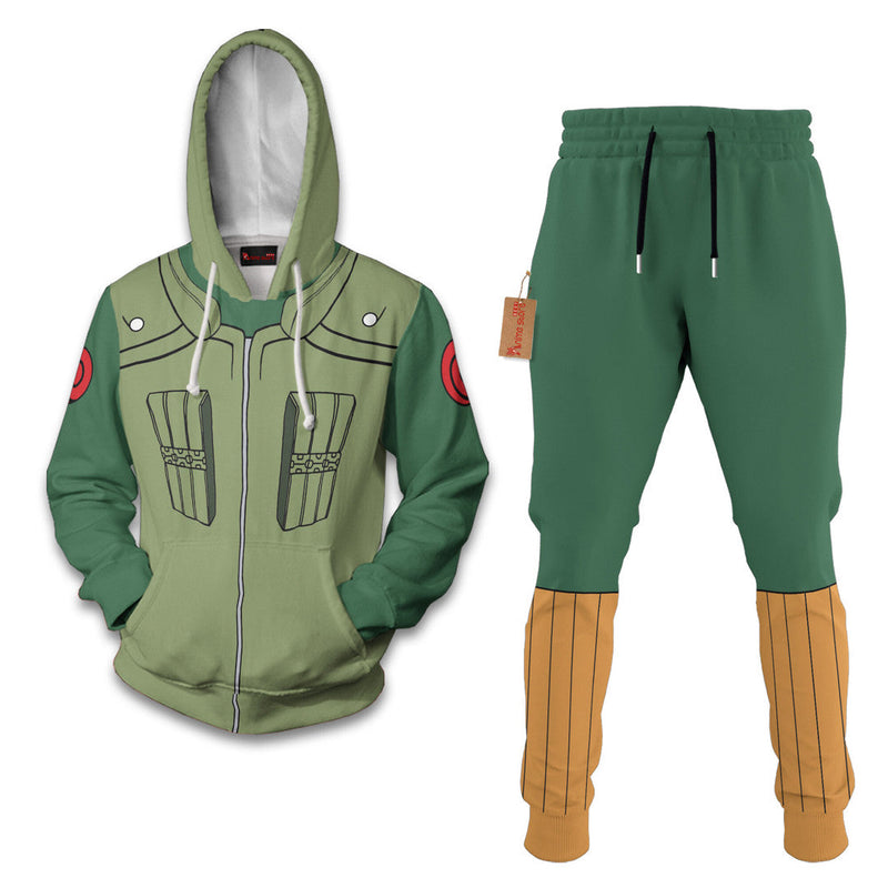 Might Guy Naruto Hoodie And Jogger Set Anime Clothes