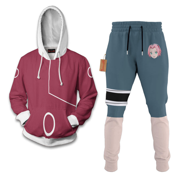 Sakura Haruno Naruto Hoodie And Jogger Set Anime Clothes