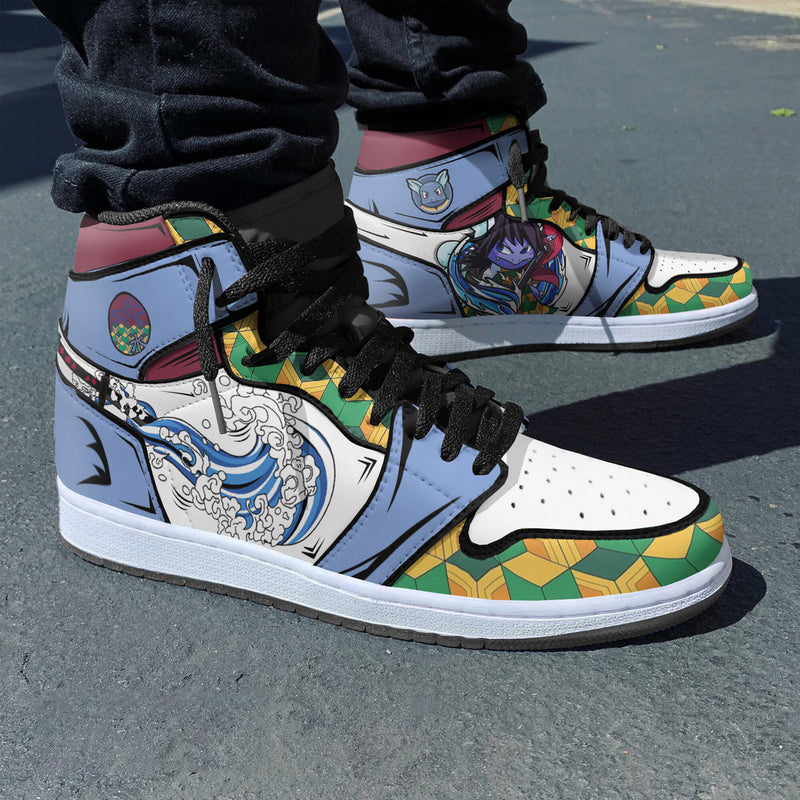 Wartortle x Giyuu Custom Shoes Pokemon x Demon Slayer Boot Sneakers