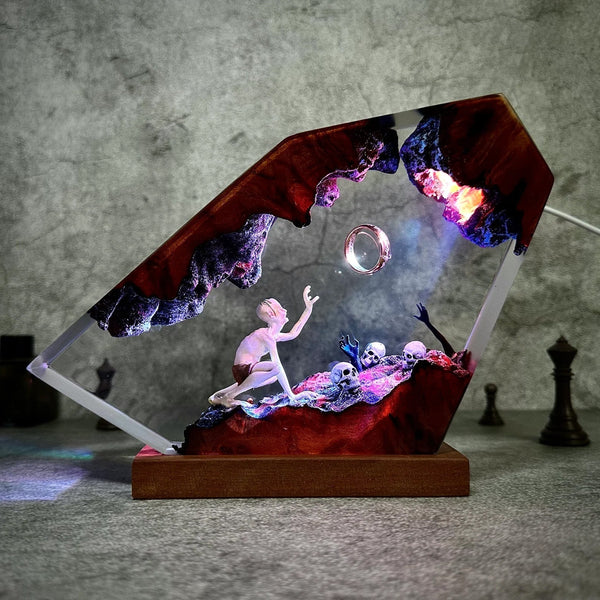 LOTR Lord Of Rings Smeagol Gollum The One Ring Epoxy Resin Lamp, Night Light