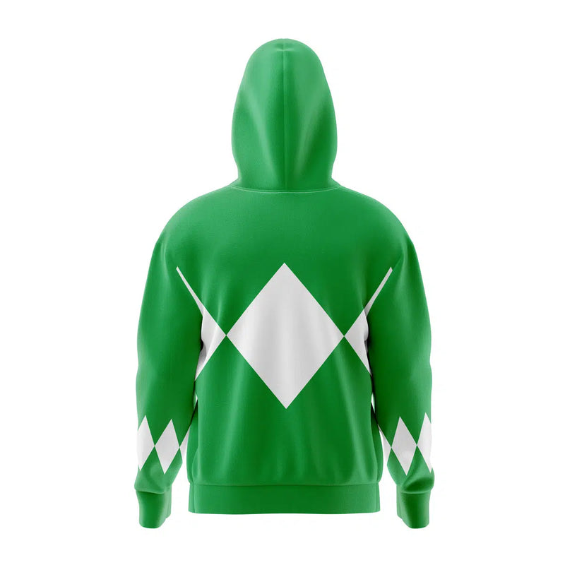 Green Ranger Power Rangers Full Face Zip Hoodie