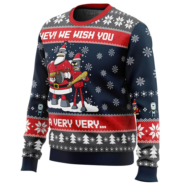 Hey! We Wish You a Futurama Ugly Christmas Sweater