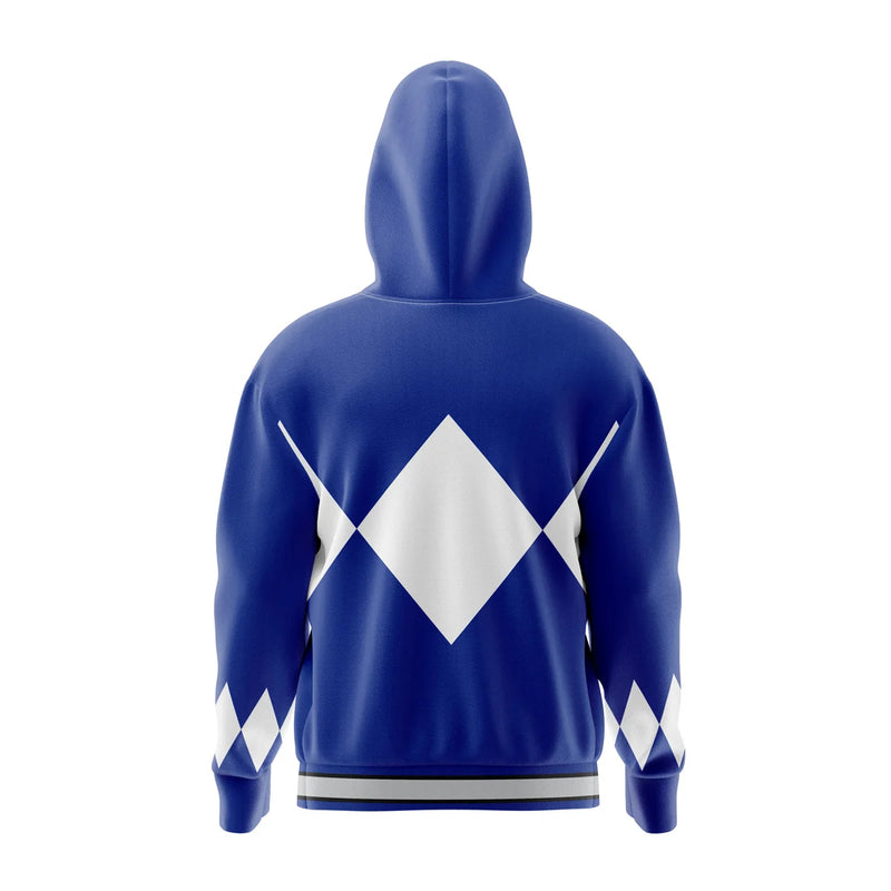 Blue Ranger Power Rangers Full Face Zip Hoodie