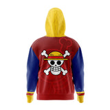 Luffy Straw Hat One Piece Full Face Zip Hoodie