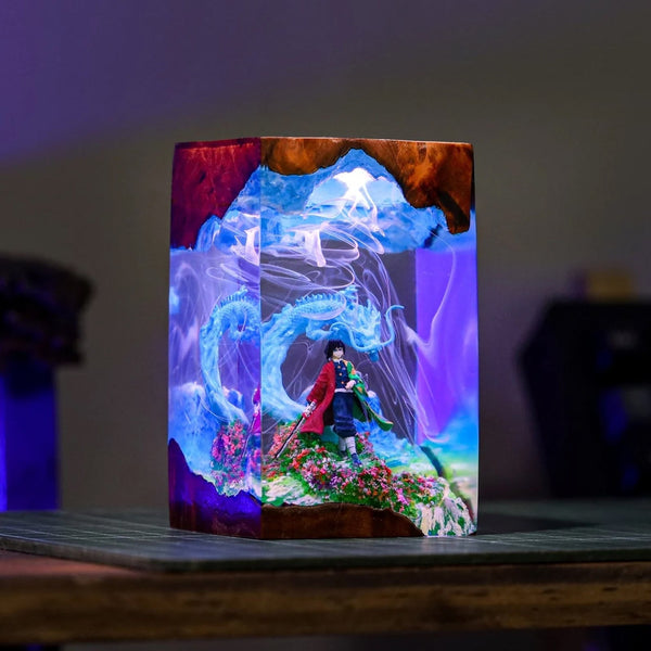 Demon Slayer Tomioka Giyuu Epoxy Resin Lamp, Night Light