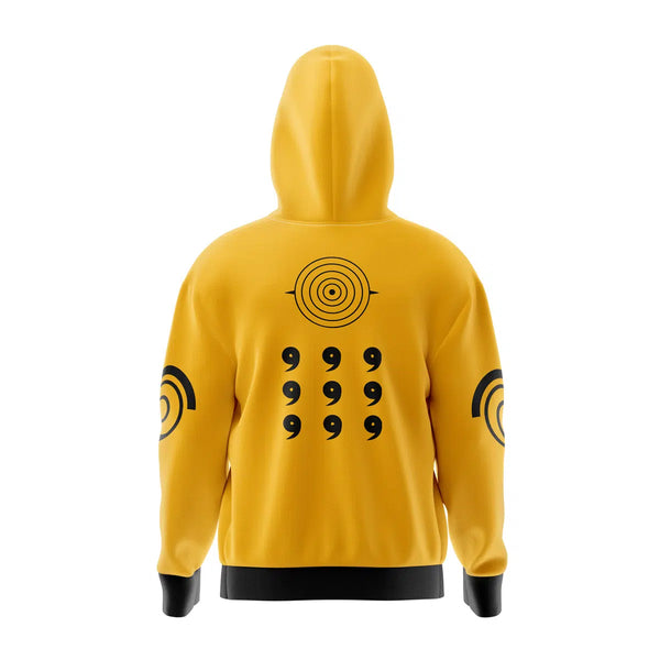 Nine-Tails Chakra Mode Naruto Full Face Zip Hoodie