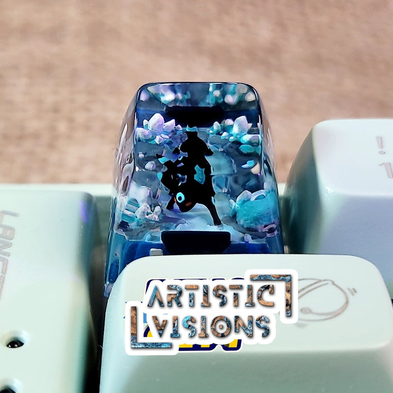 Pokemon Umbreon Artisan Keycaps Epoxy Resin