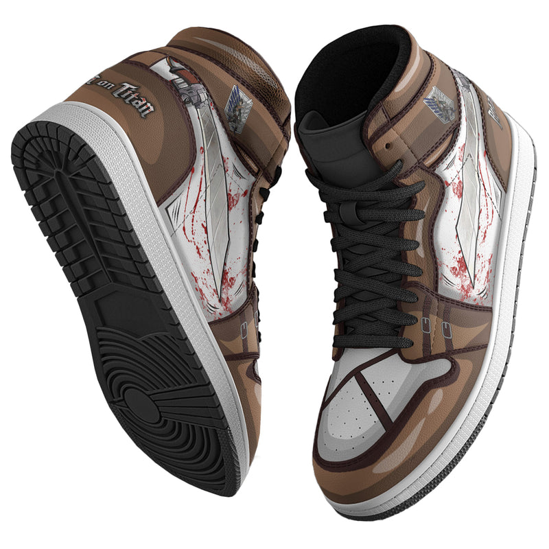 Levi Ackerman Uniform Custom 3D Shoes Attack On Titan Boot Sneakers