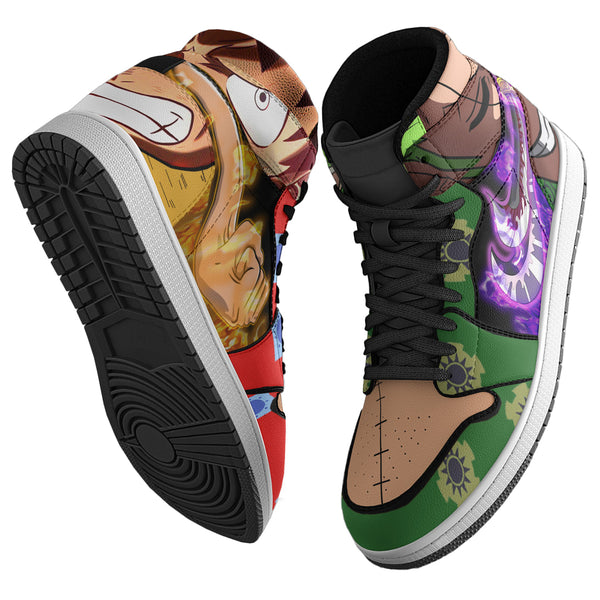 Luffy x Zoro Boot Sneakers One Piece Wano Arc Custom Shoes