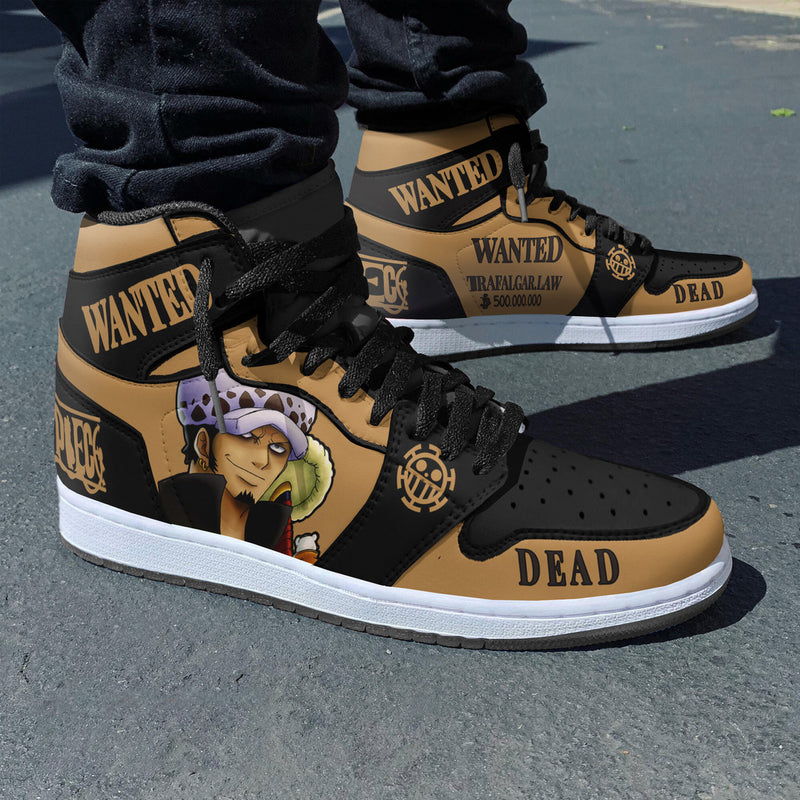 Trafalgar Law Wanted Custom Shoes One Piece Anime Boot Sneakers