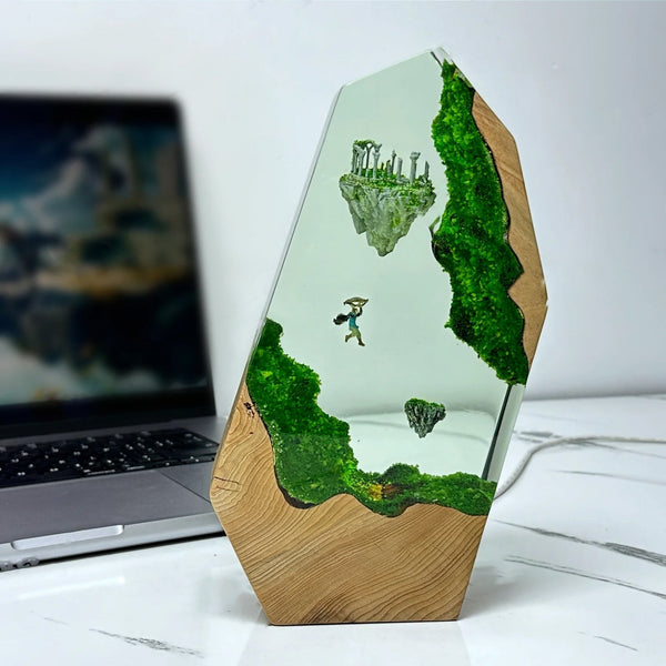 Zelda Link and Sky Islands Epoxy Resin Lamp, Night Light