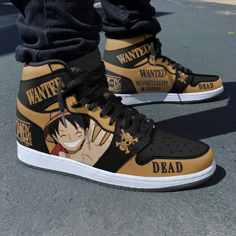 Monkey D. Luffy Wanted Custom Shoes One Piece Boot Sneakers