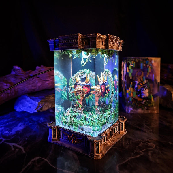 Zelda Majora's Mask Skull Kid Hyrule Warriors Diorama Epoxy Resin Lamp, Night Light, Wireless Lights