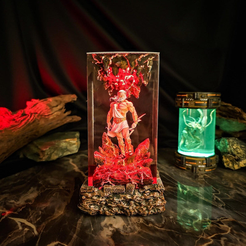 Mythology Zeus Diorama Epoxy Resin Lamp, Night Light, Wireless Lights