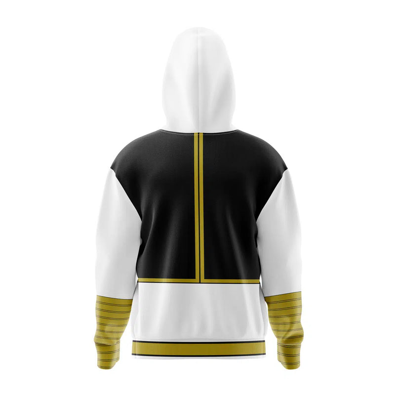 White Ranger Power Rangers Full Face Zip Hoodie