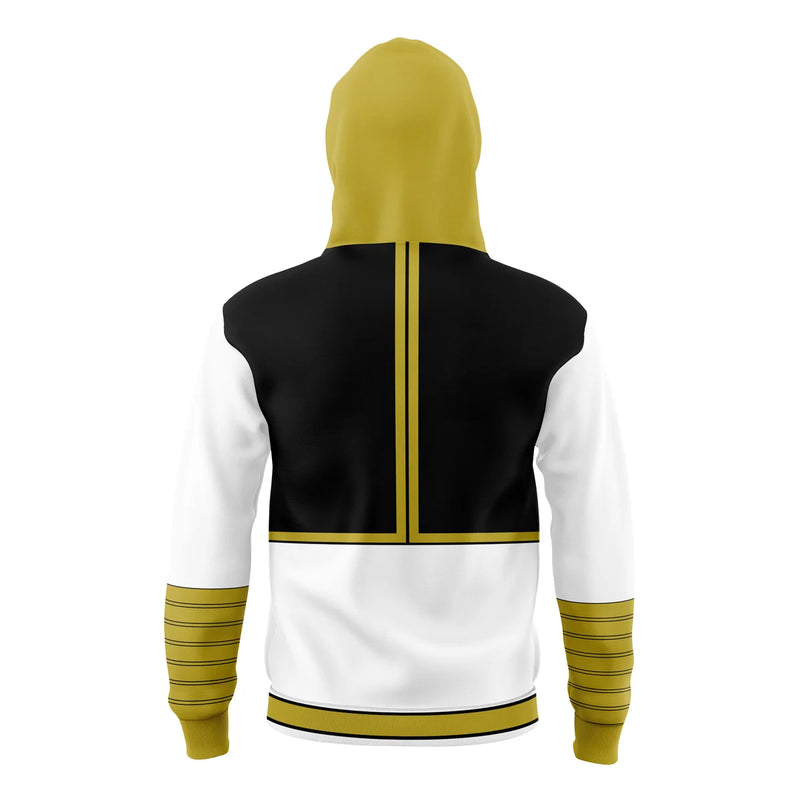 White Ranger Mighty Morphin Power Rangers Masked Hoodie