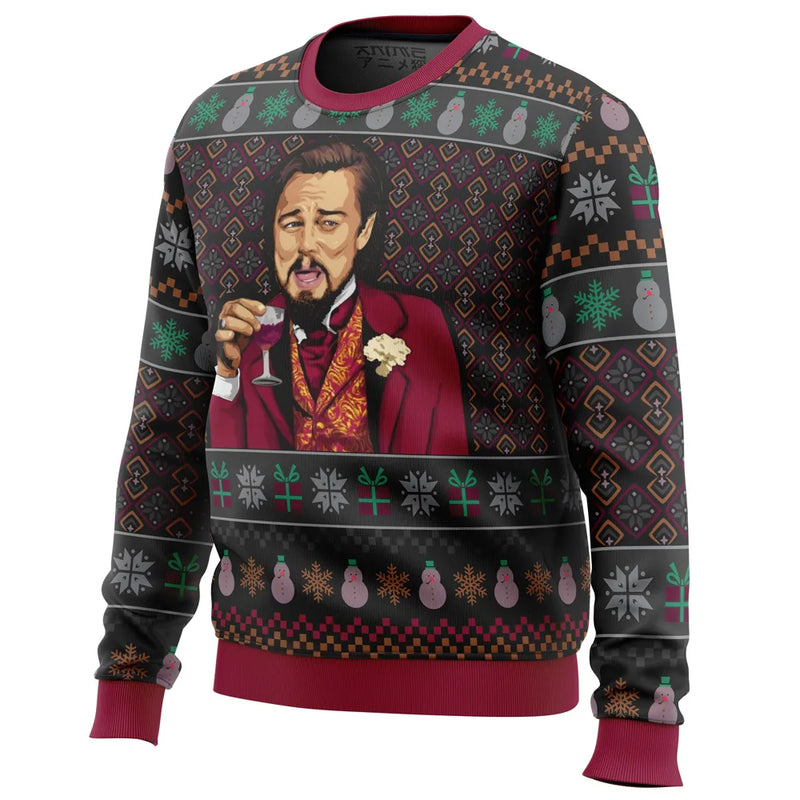 Laughing Leo DiCaprio Meme Ugly Christmas Sweater