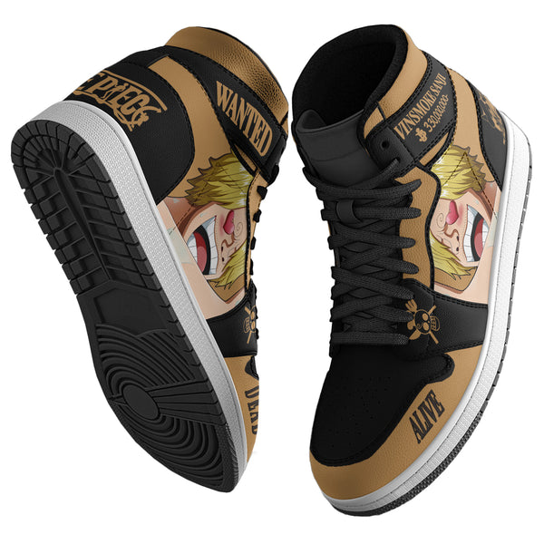 Vinsmoke Sanji Wanted Custom Shoes One Piece Anime Boot Sneakers