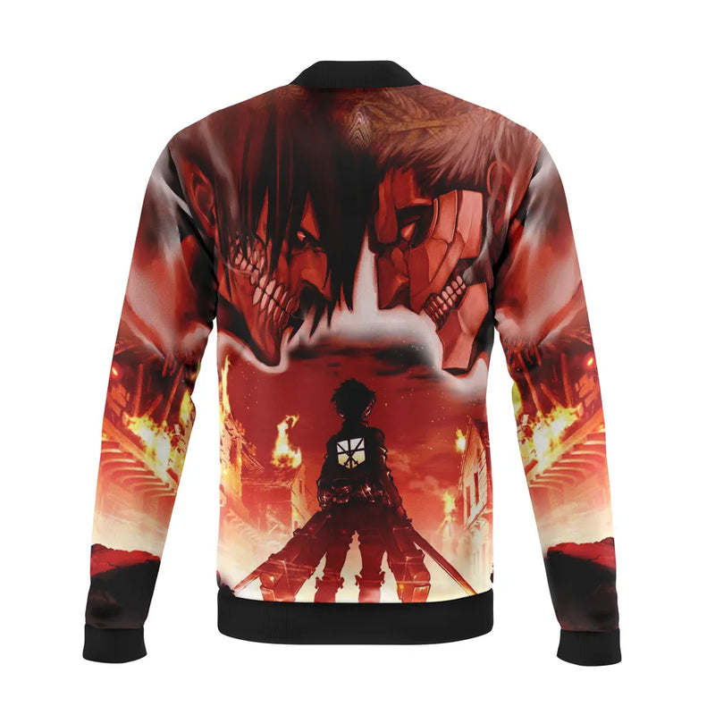 Burning Attack on Titan Casual Bomber Jacket