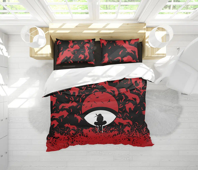 Itachi Uchiha Crows Naruto Bedding Set