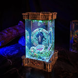 Zelda Hylian Shield and Master Sword Diorama Epoxy Resin Lamp, Night Light, Wireless Lights