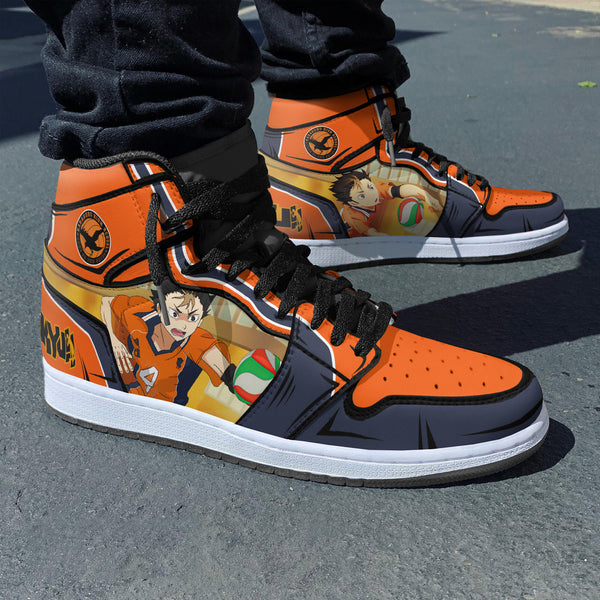 Yuu Nishinoya Shoes Custom Karasuno High Haikyuu Anime Boot Sneakers