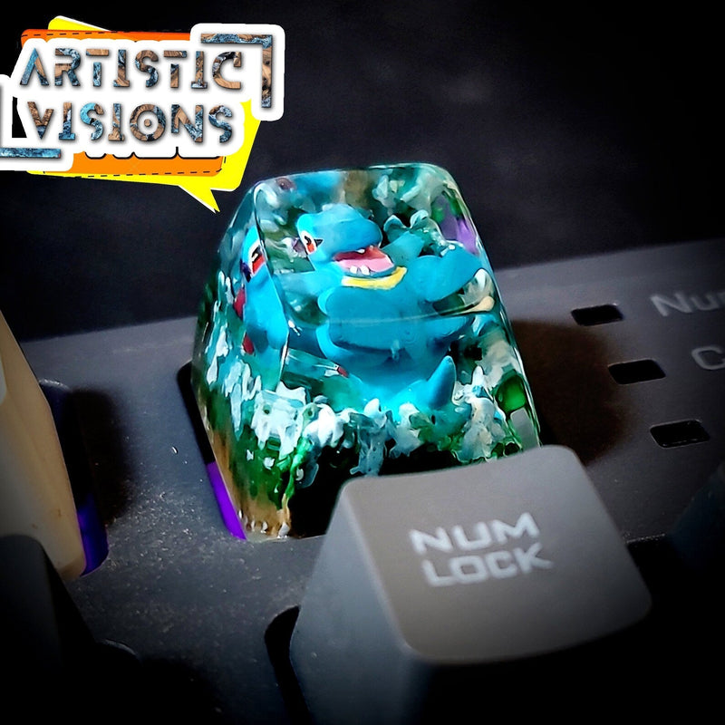 Pokemon Totodile Artisan Keycaps Epoxy Resin