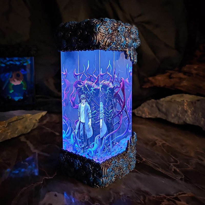 Solo Leveling Sung Jin-woo Diorama Epoxy Resin Lamp, Night Light, Wireless Lights