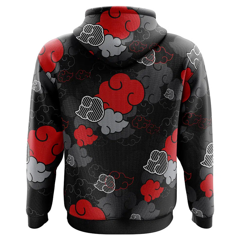 Black Aloha Pattern Akatsuki Naruto Hoodie