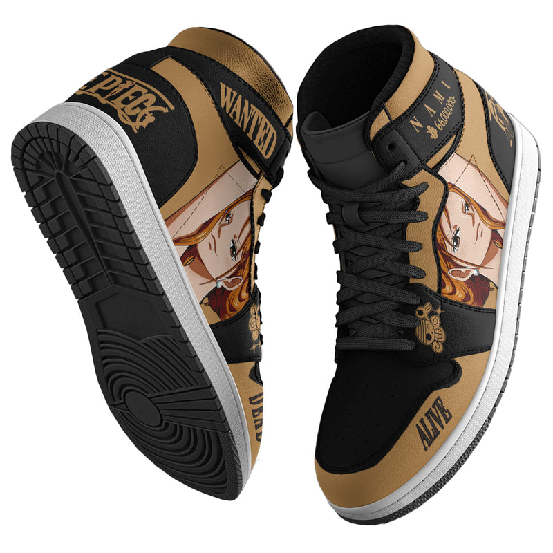 Nami Wanted Custom Boot Sneakers One Piece Anime Shoes