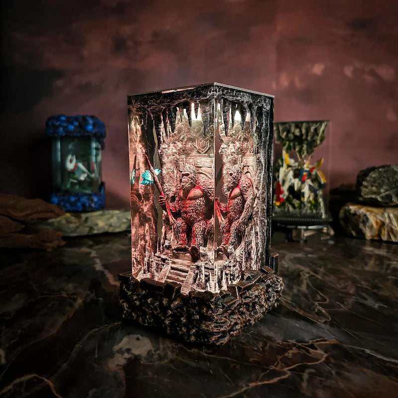 Kong Throne The New Empire Monster Diorama Epoxy Resin Lamp, Night Light, Wireless Lights