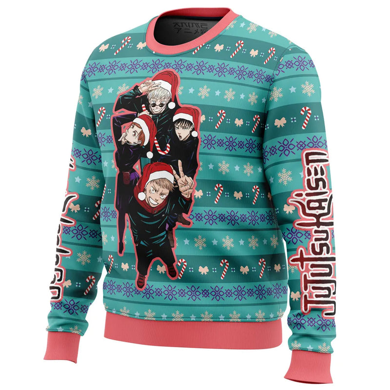 Happy Dub Cast Jujutsu Kaisen Ugly Christmas Sweater